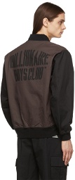 Billionaire Boys Club Grey & Black Stencil Logo Bomber Jacket