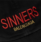 Balenciaga - Sinners Embroidered Cotton-Twill Baseball Cap - Men - Black