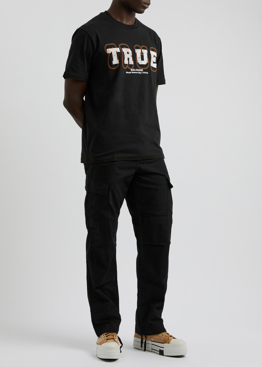 True Religion Logo-print Cotton T-shirt Black