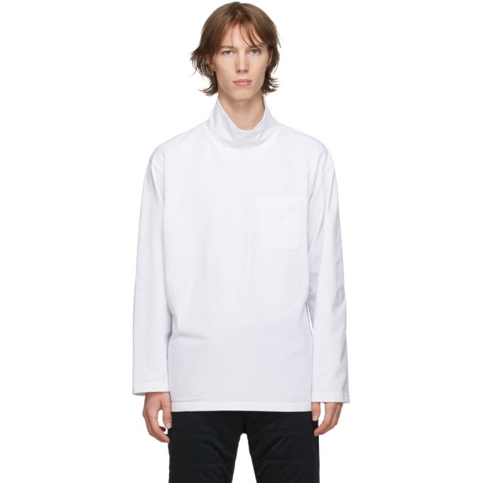 Photo: Engineered Garments White Mock Neck Long Sleeve T-Shirt