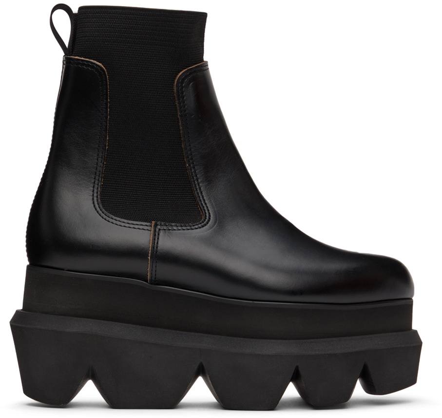 Photo: Sacai Black Platform Chelsea Boots