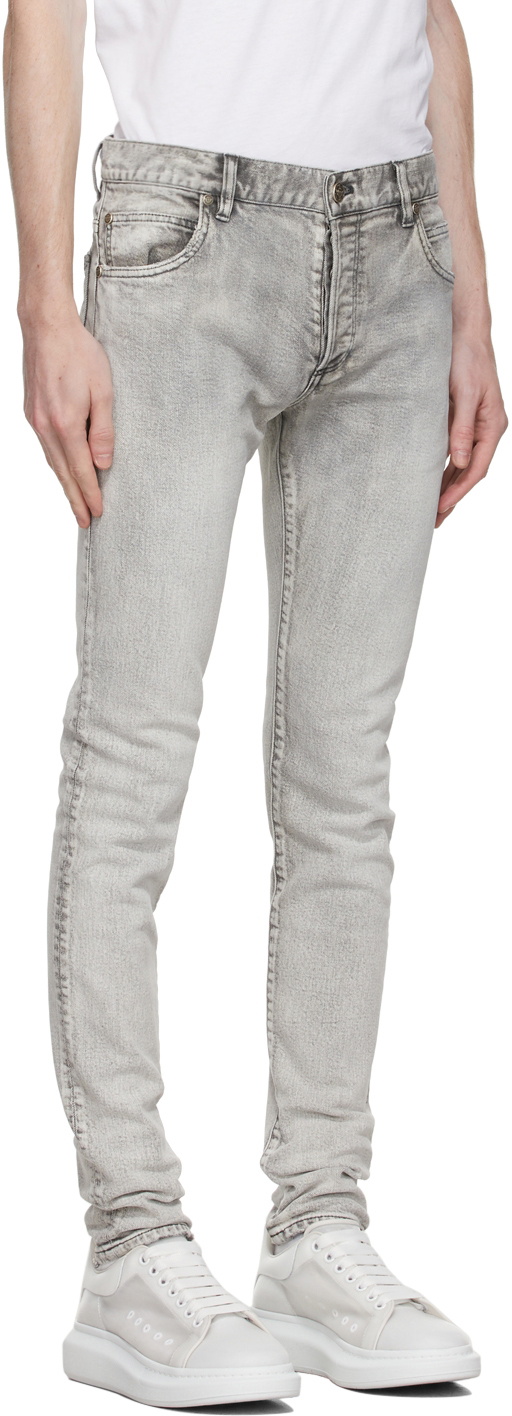 Balmain Grey Bleached Skinny Jeans