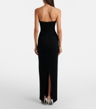 Rachel Gilbert Mirage floral-appliqué bustier gown