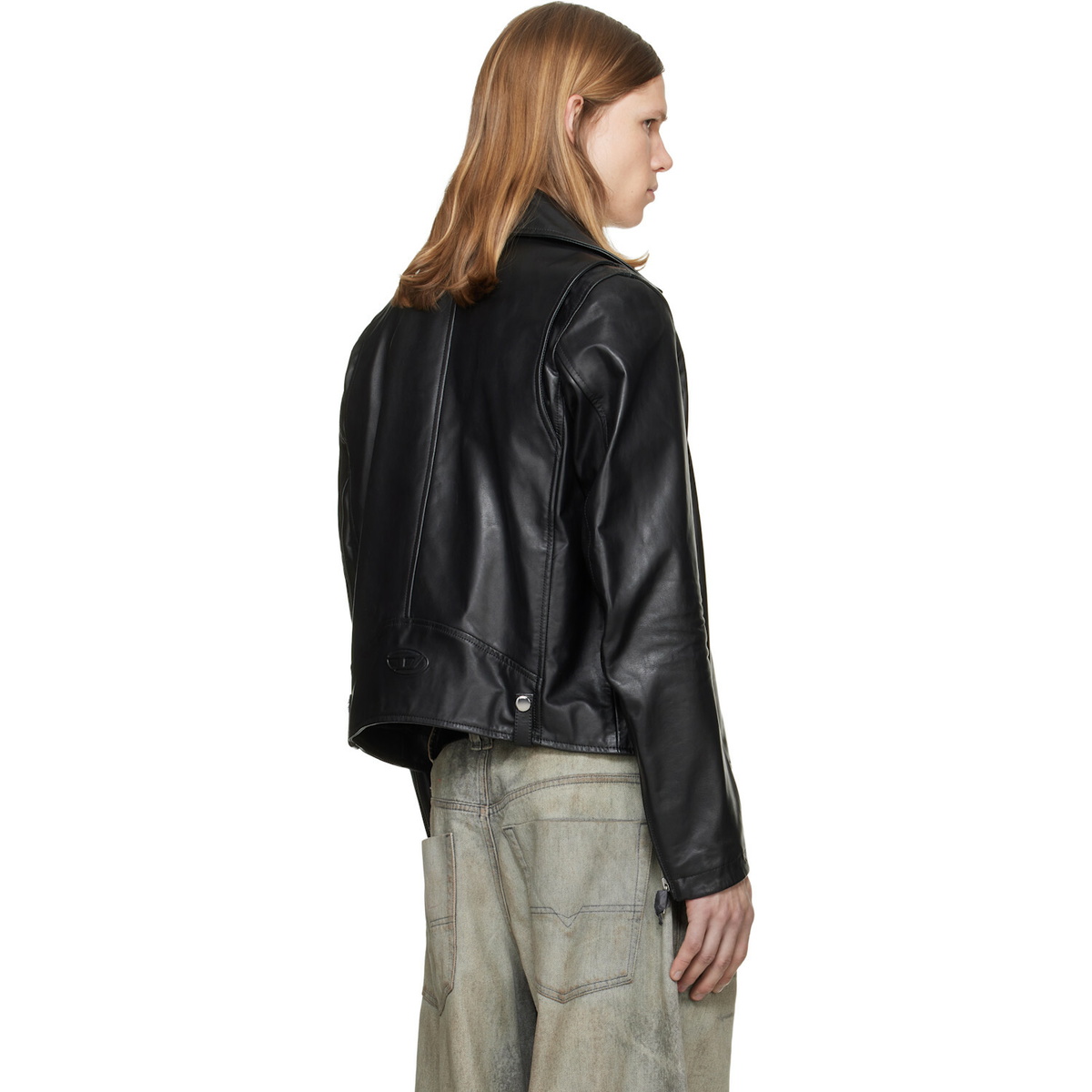 Diesel Black L-Eo-Wrd Leather Jacket