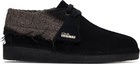 JiyongKim Black Clarks Edition Sun-Bleached Raw Edge Desert Trek Derbys