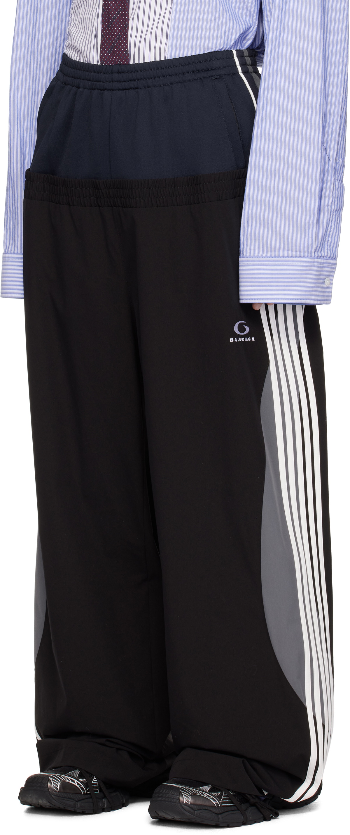 パンツ Balenciaga 24Winter CUT UP Cut-up track pants in grey - Balenciaga | Mytheresa