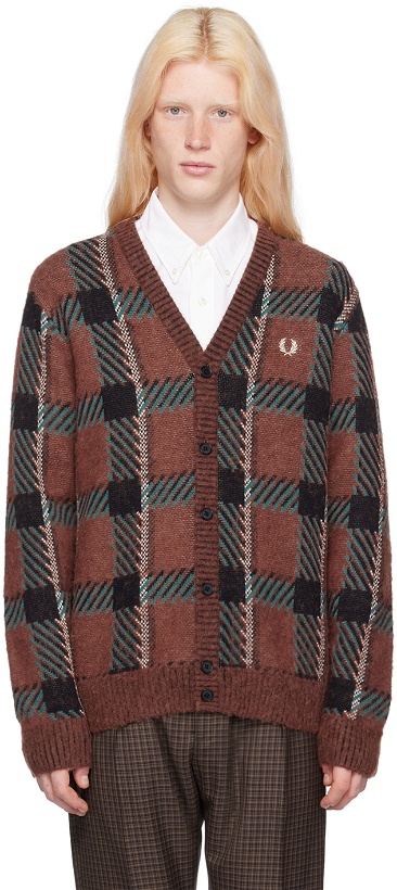 Photo: Fred Perry Brown Glitch Cardigan
