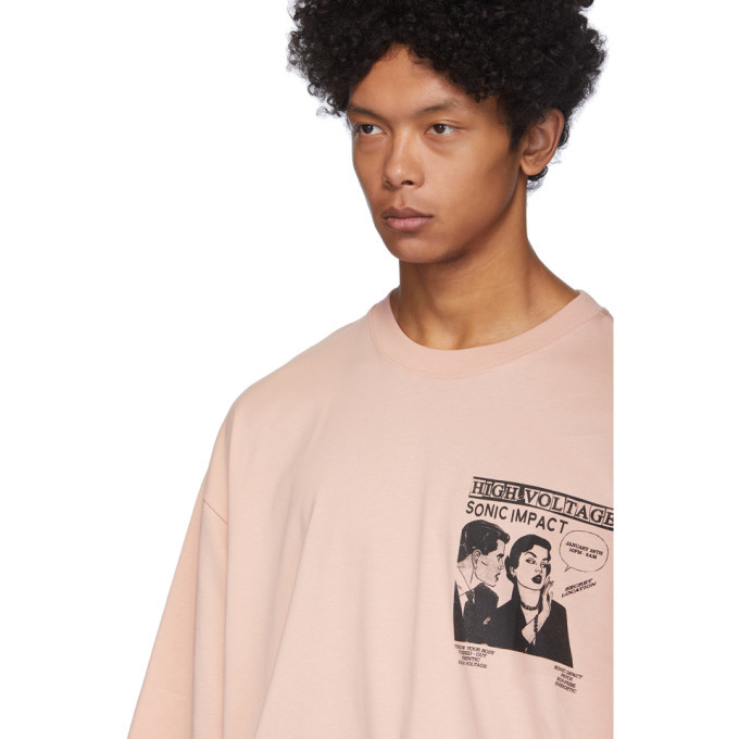 McQ Alexander McQueen Pink High Voltage Sonic Impact T-Shirt McQ