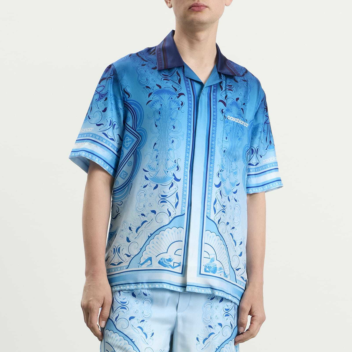 Casablanca Men's Egyptian Rug Shirt in Blue