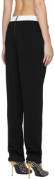 Balmain Black Knit Turned Up Six-Button Lounge Pants