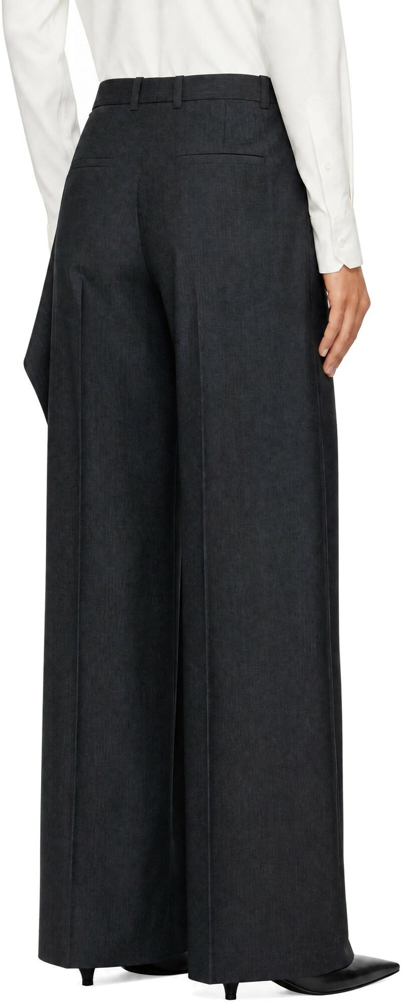 Jil Sander Gray Fil-à-Fil Wool Trousers