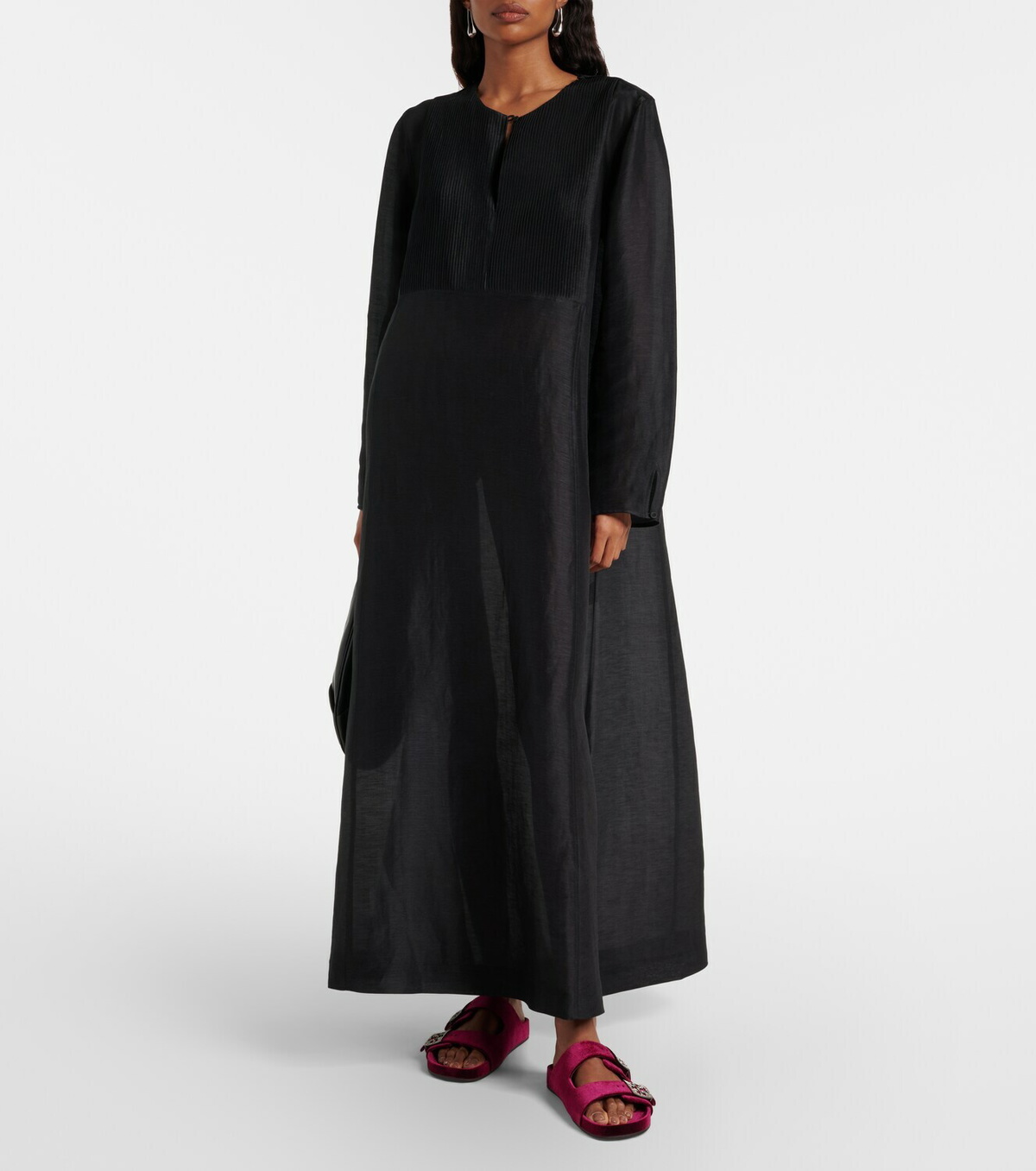 Tory Burch Pleated linen and silk kaftan