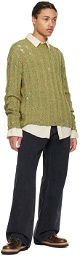 HOPE Green Distressed Sweater