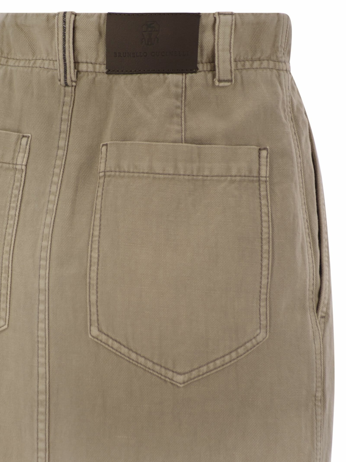 Brunello Cucinelli Chino Skirt In Garment-dyed Cotton And