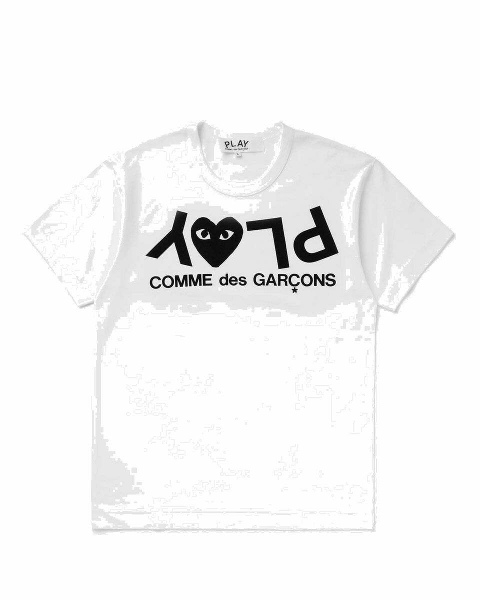 Photo: Comme Des Garçons Play T Shirt Logo Print Knit White - Mens - Shortsleeves