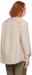 LEMAIRE Beige & Navy Striped Shirt