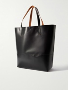 Marni - Logo-Print Leather-Trimmed Textured Faux Leather Tote Bag