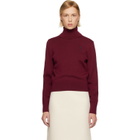 AMI Paris Burgundy Wool Ami de Coeur Turtleneck