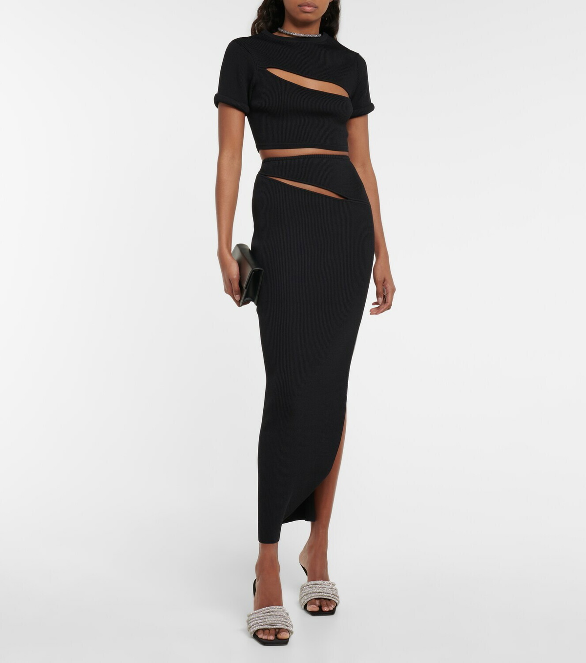 Christopher Esber - Cutout ribbed-knit crop top