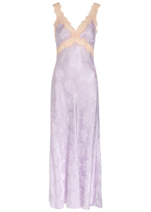 Photo: Ronny Kobo Bryn Floral-jacquard Silk-blend Midi Dress Light Purple