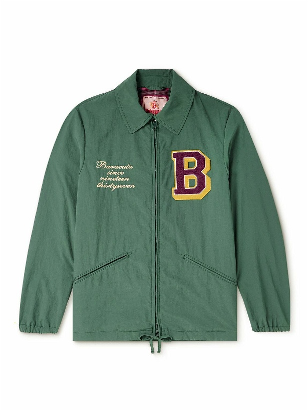 Photo: Baracuta - Logo-Appliquéd Shell Jacket - Green