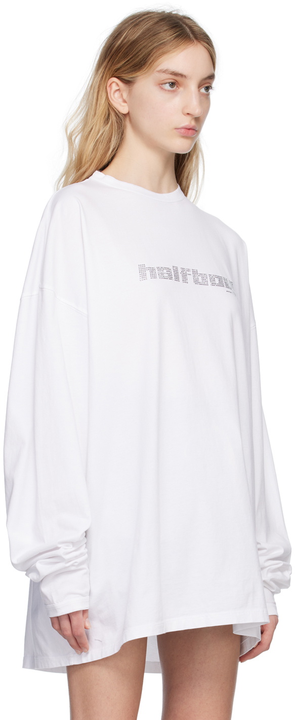 HALFBOY White Crystal-Cut Long Sleeve T-Shirt