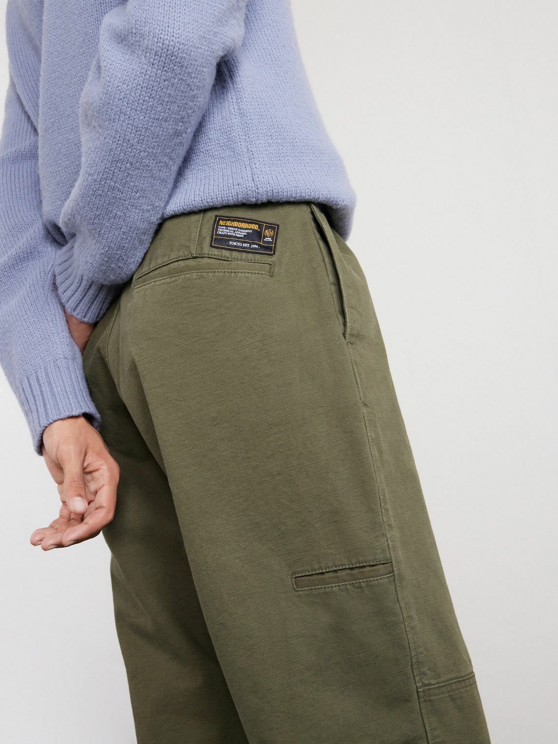 Neighborhood - Straight-Leg Double-Knee Cotton-Canvas Trousers - Green