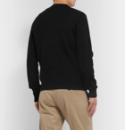 AMI - Slim-Fit Logo-Appliquéd Merino Wool Sweater - Black