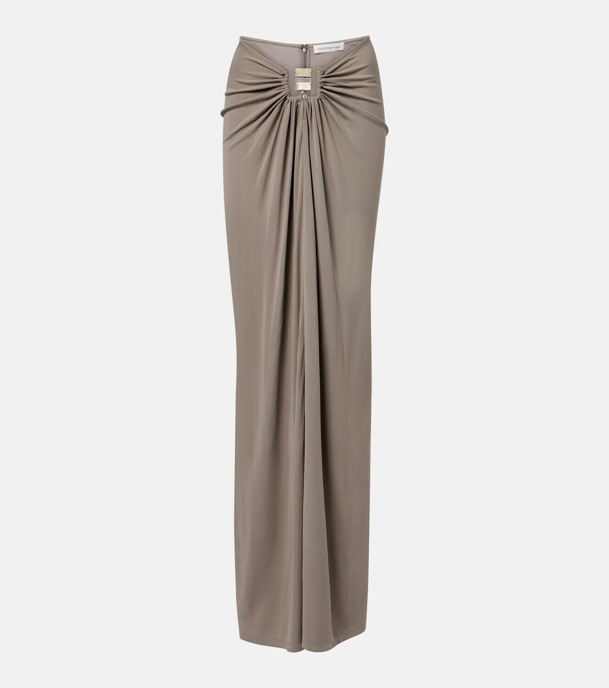 Christopher Esber Bezel Quartz gathered jersey maxi skirt