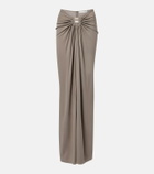 Christopher Esber Bezel Quartz gathered jersey maxi skirt