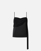 Pinko Satin Vest Top With Light Draping Limo Black