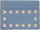 Valentino Garavani Blue Rockstud Card Holder