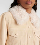 Chloé Shearling-trimmed suede jacket