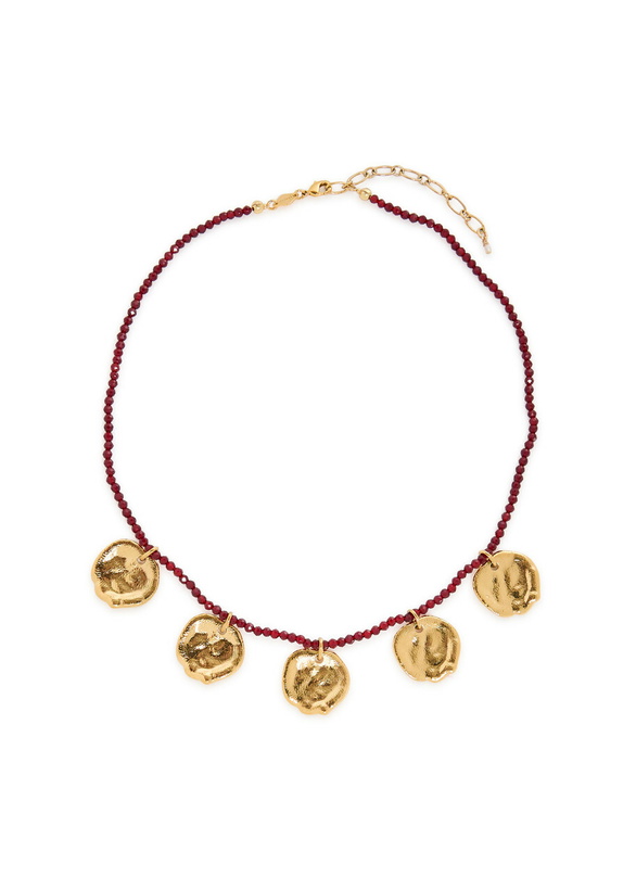 Photo: Anni LU Dream Catcher 18kt Gold-plated Beaded Necklace - Burgundy - One Size