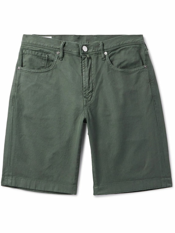 Photo: Incotex - Blue Division Straight-Leg Denim Shorts - Green