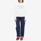 Sporty & Rich Wellness Club Flocked Sweatshirt in White/Verde