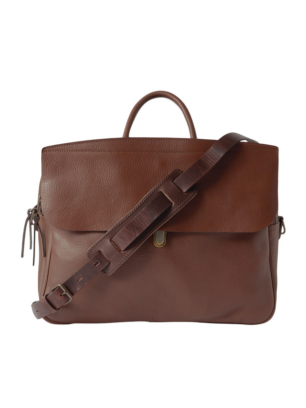 Photo: Bleu de Chauffe - Zeppo Duo Full-Grain Leather Briefcase - Brown