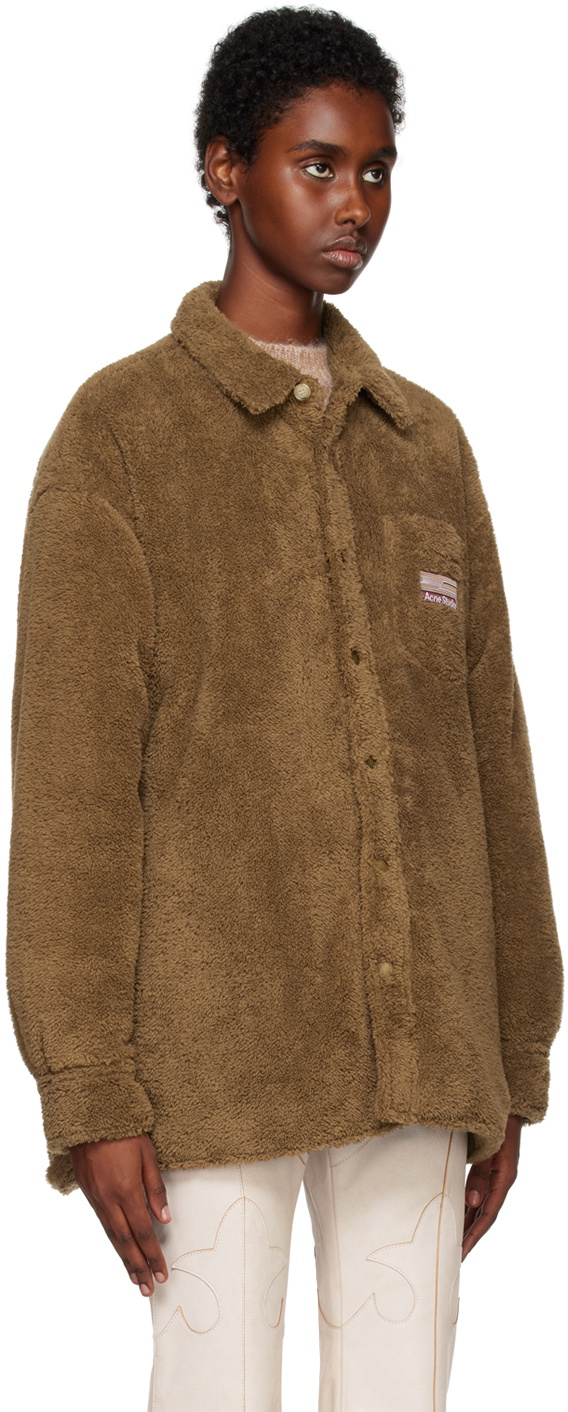 Acne Studios Brown Soft Teddy Jacket Acne Studios