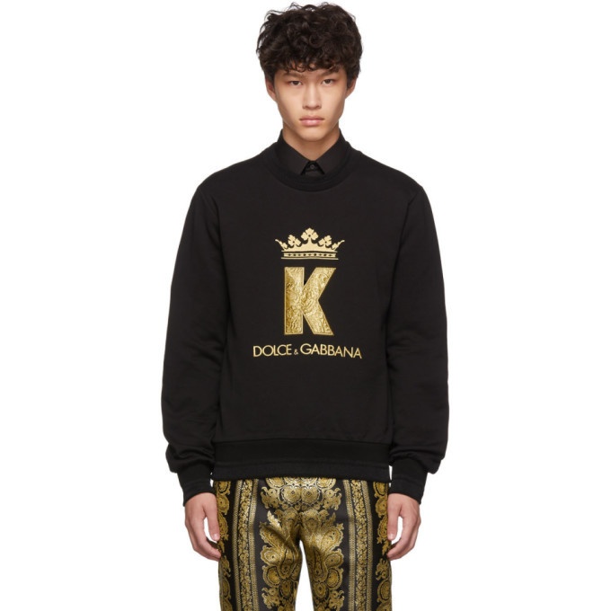 Photo: Dolce and Gabbana Black King Patch Sweatshirt