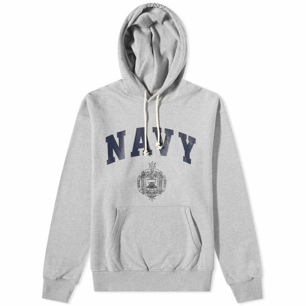 Uniform Bridge Men's Vintage US Navy Popover Hoody in Grey Uniform Bridge