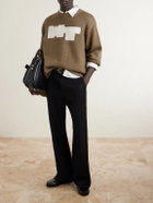 WTAPS - Logo-Intarsia Ribbed-Knit Sweater - Neutrals