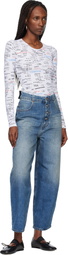 MM6 Maison Margiela White & Black Scoop Neck Bodysuit