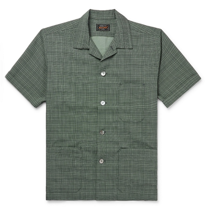 Photo: Beams Plus - Camp-Collar Checked Woven Shirt - Green