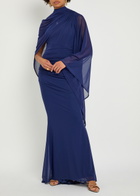 Talbot Runhof Sheer Stretch-mesh Stole - Dark Blue - One Size