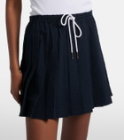 Thom Browne Pleated striped wool miniskirt