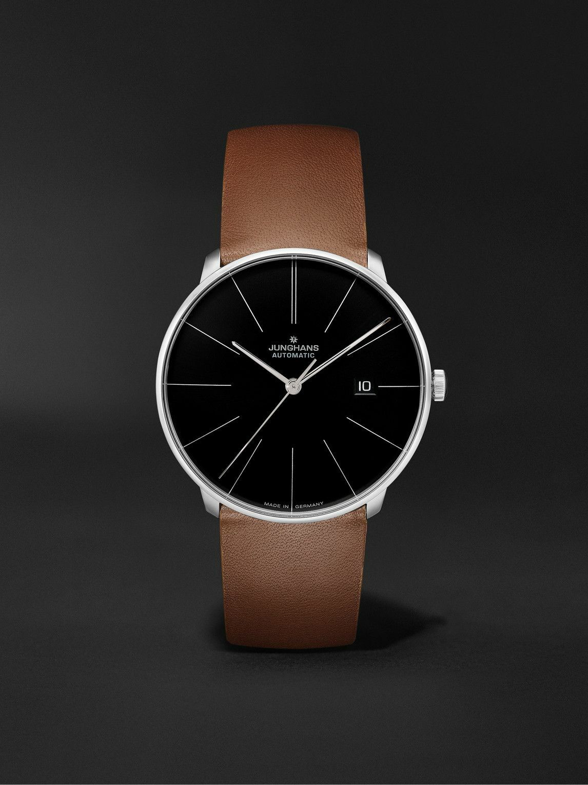 Photo: Junghans - Meister Fein Automatic 39.5mm Stainless Steel and Leather Watch, Ref. No. 027/4154.00
