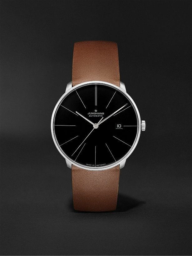 Photo: Junghans - Meister Fein Automatic 39.5mm Stainless Steel and Leather Watch, Ref. No. 027/4154.00