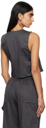LESET Gray Yoko Tie Top