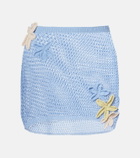 Bananhot Cori open-knit lamé miniskirt