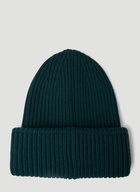 Logo Patch Beanie Hat in Green